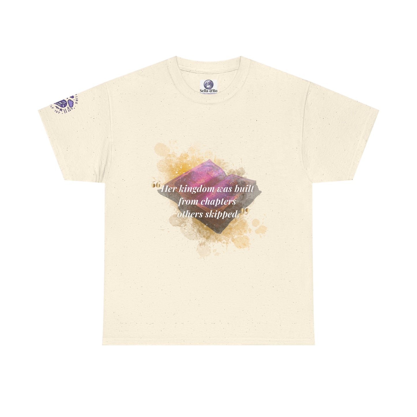 Inspirational Watercolor Quote Tee — "Her kingdom was built..." Graphic T-Shirt