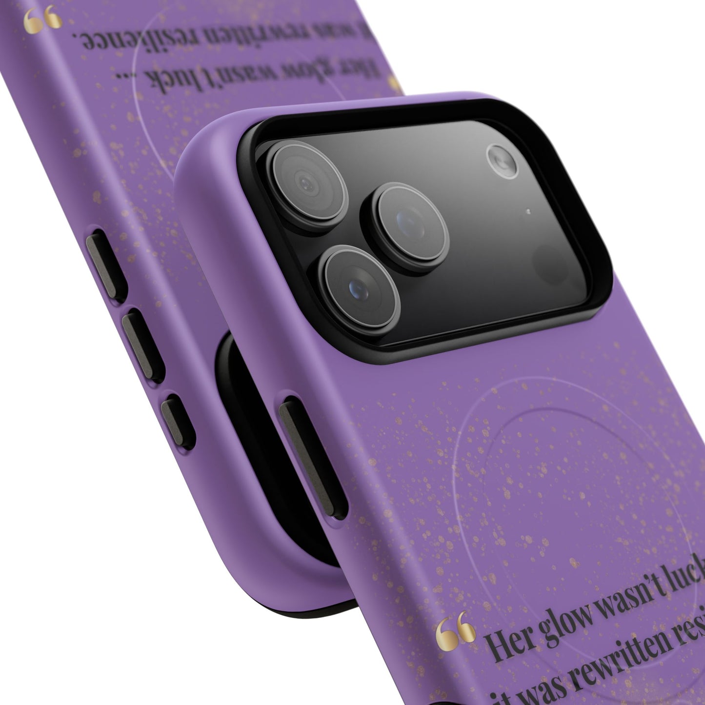 Phone Case — "Her glow wasn't luck... it was rewritten resilience" Purple Glitter Tough Magnetic Case