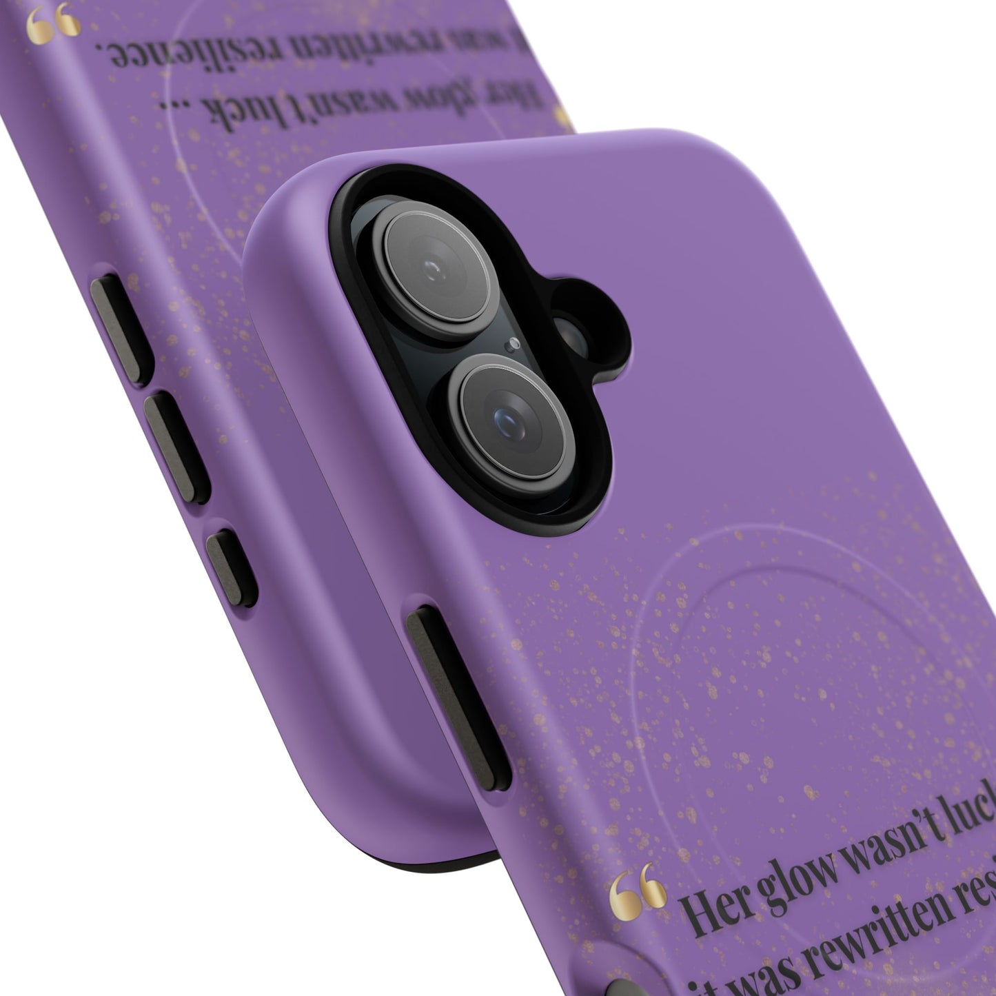 Phone Case — "Her glow wasn't luck... it was rewritten resilience" Purple Glitter Tough Magnetic Case