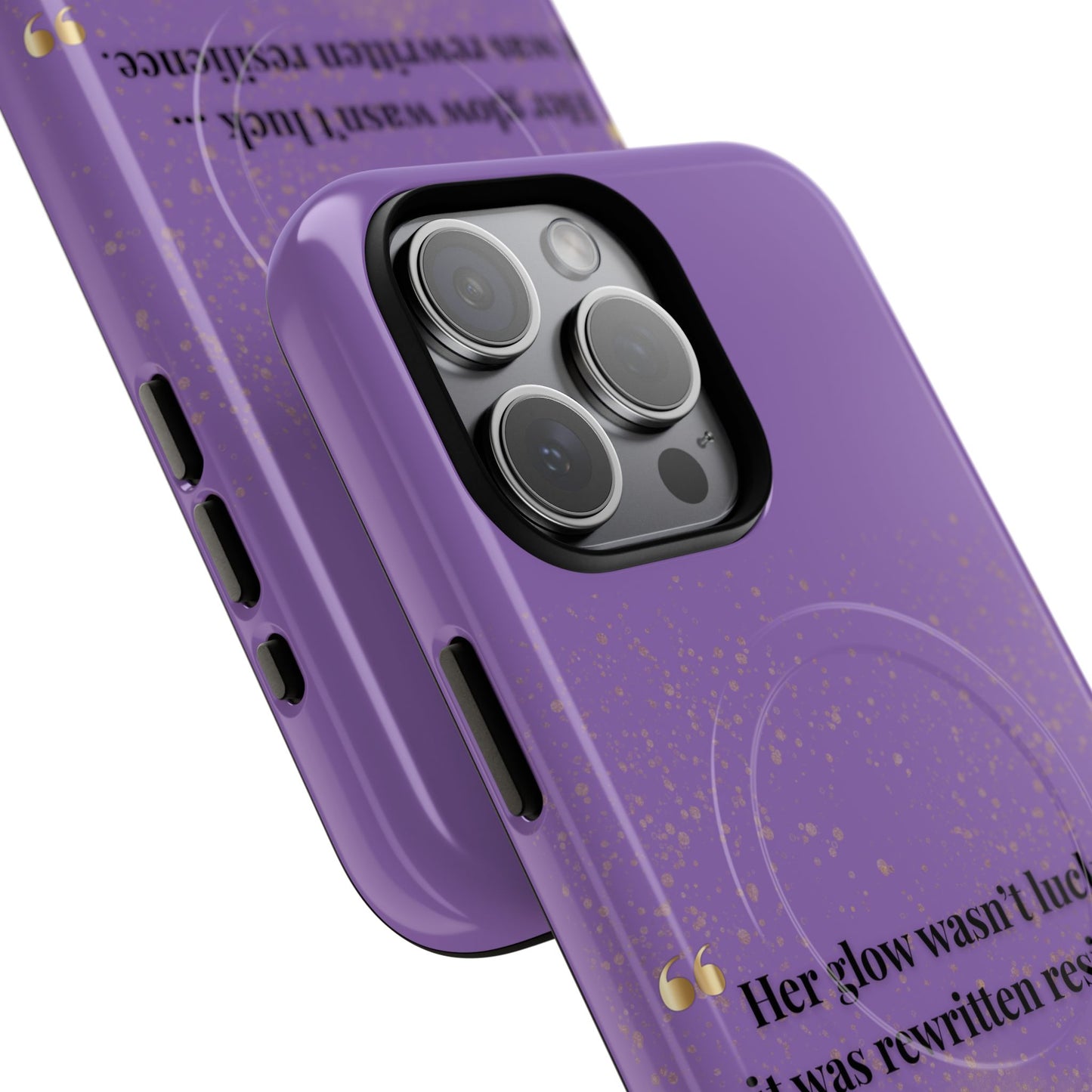 Phone Case — "Her glow wasn't luck... it was rewritten resilience" Purple Glitter Tough Magnetic Case
