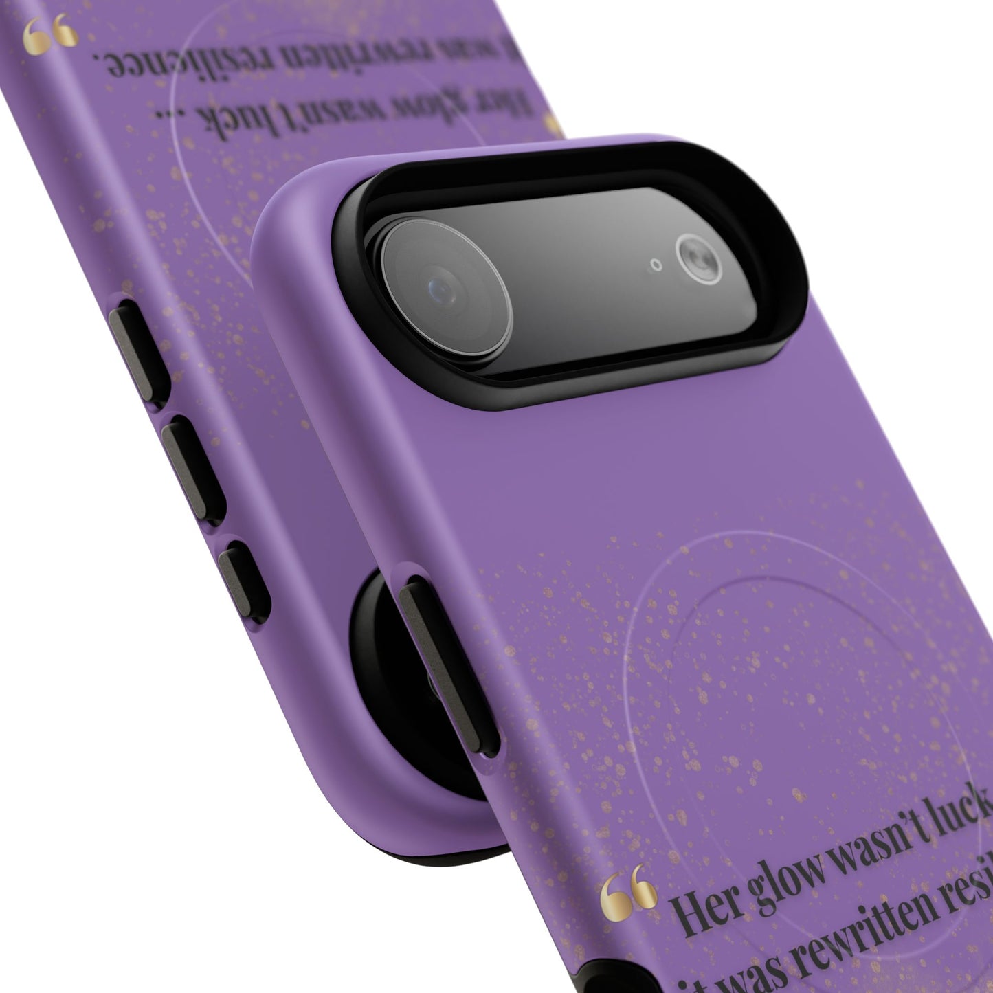 Phone Case — "Her glow wasn't luck... it was rewritten resilience" Purple Glitter Tough Magnetic Case