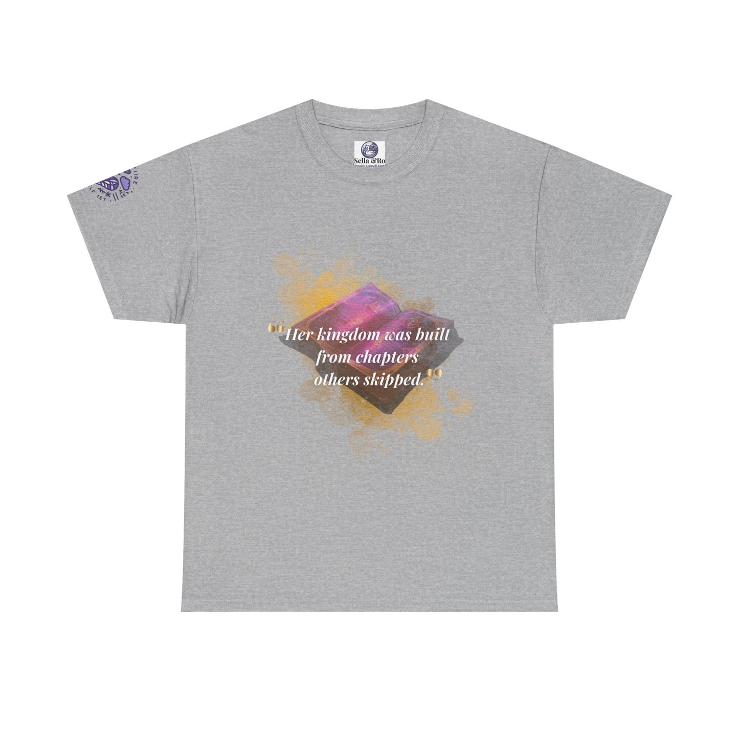 Inspirational Watercolor Quote Tee — "Her kingdom was built..." Graphic T-Shirt