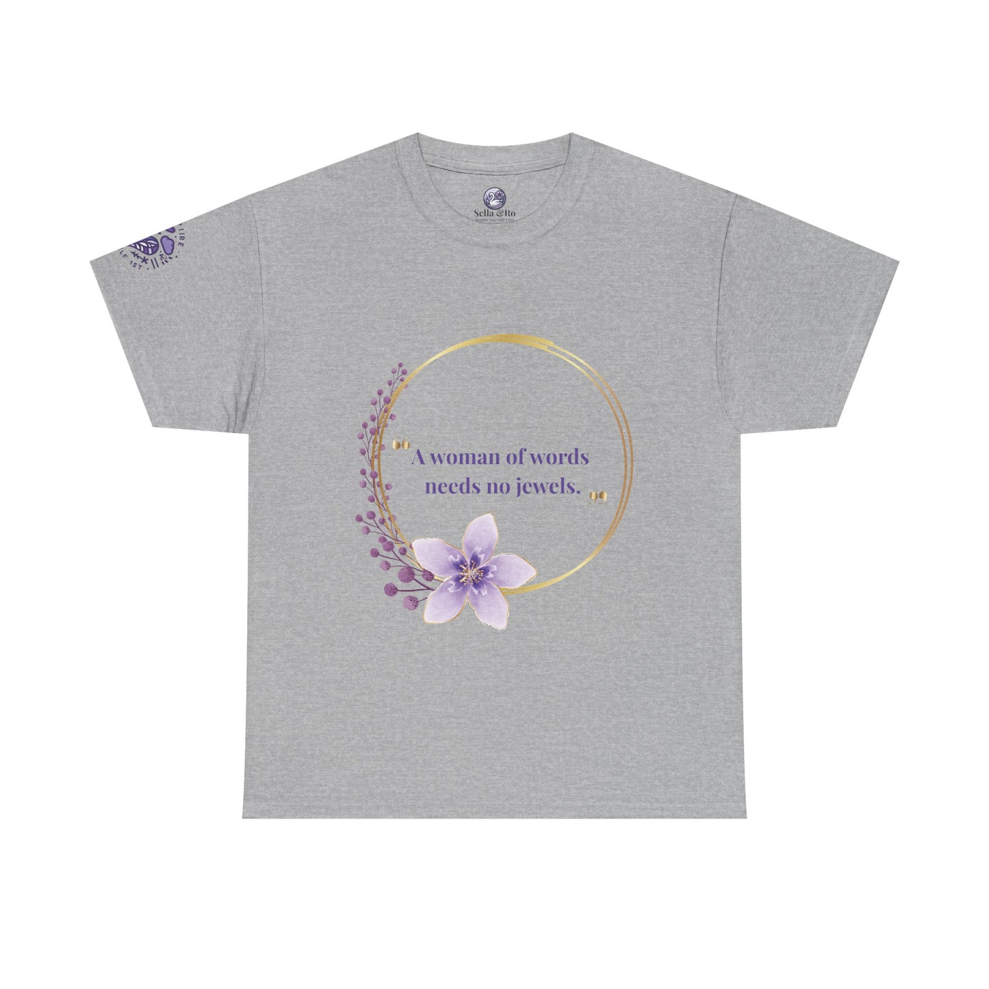 A Woman of Worth Floral Tee — "A woman of worth needs no jewels" Inspirational Women's T‑Shirt