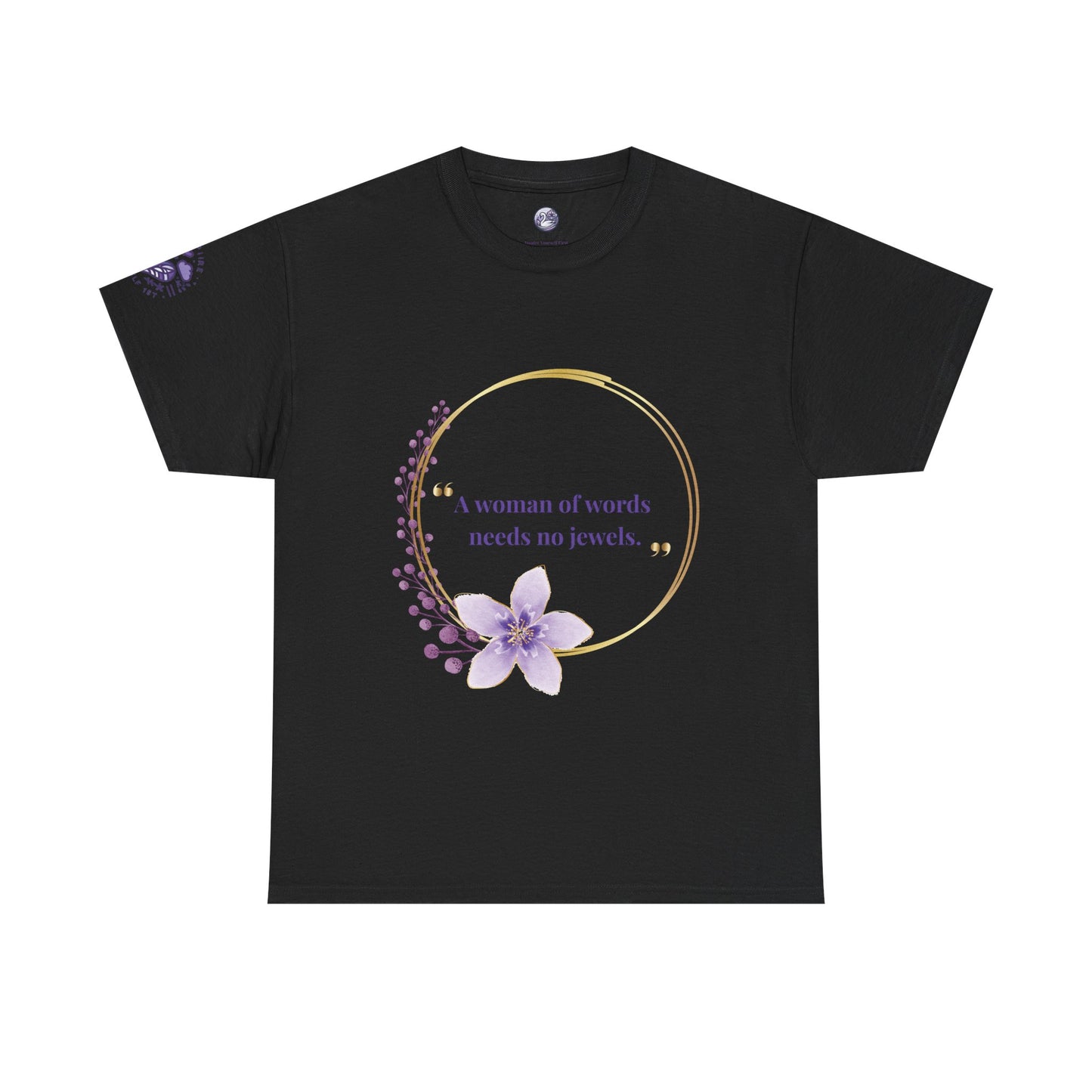 A Woman of Worth Floral Tee — "A woman of worth needs no jewels" Inspirational Women's T‑Shirt