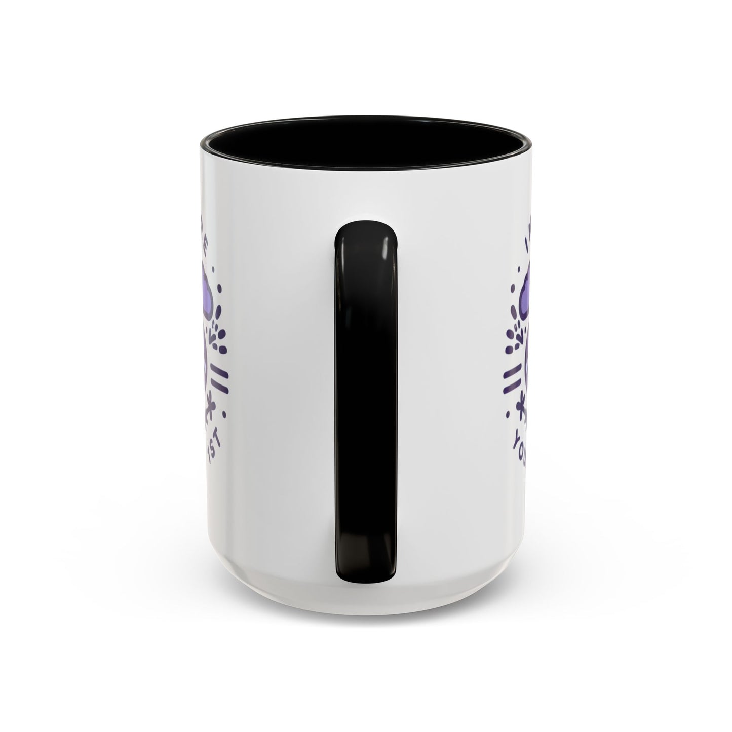 Inspire Yourself First Coffee Mug — Motivational Purple Heart Accent Mug (11/15oz)