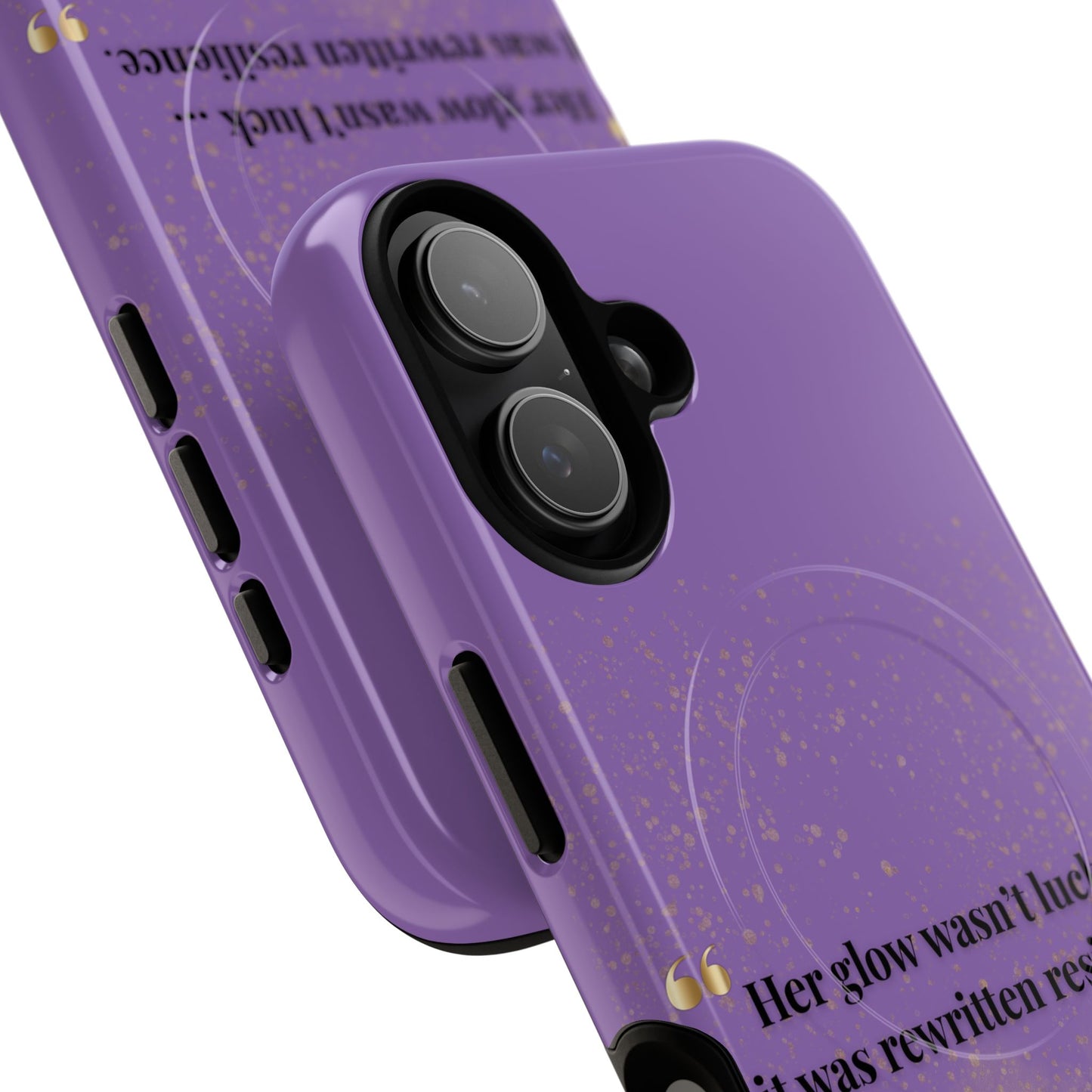 Phone Case — "Her glow wasn't luck... it was rewritten resilience" Purple Glitter Tough Magnetic Case