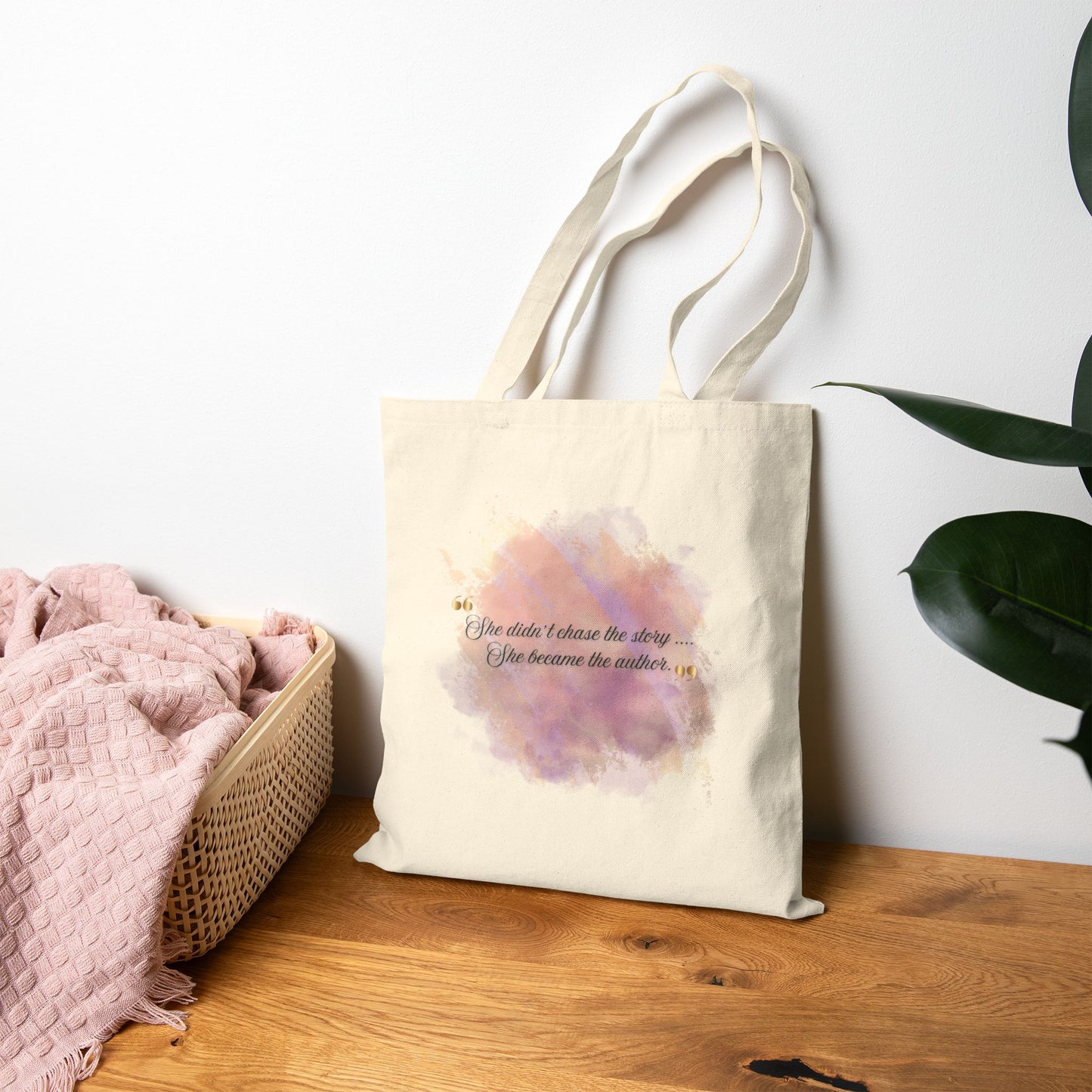 Canvas Tote Bag — Inspirational Watercolor Quote & Sella & Ro Logo