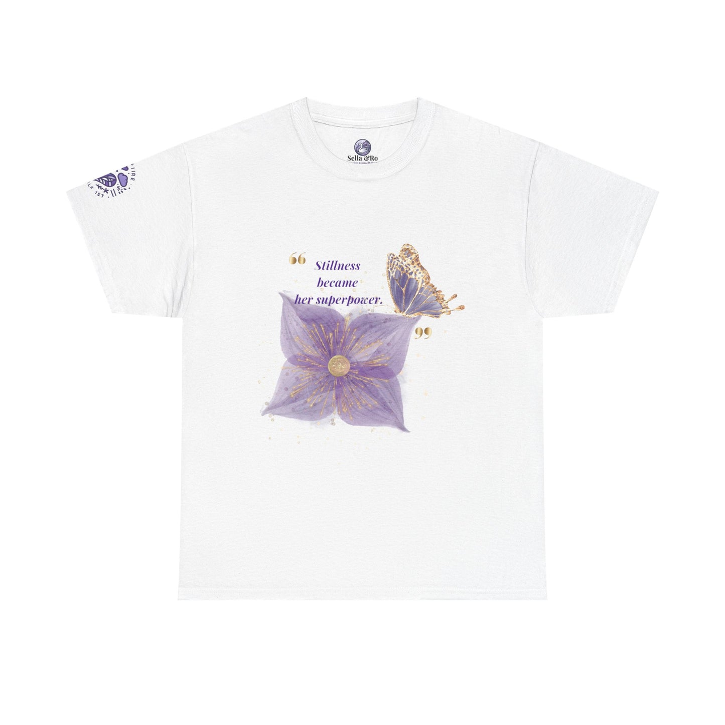 Floral Butterfly Tee — "Stillness became her superpower" Graphic T-Shirt
