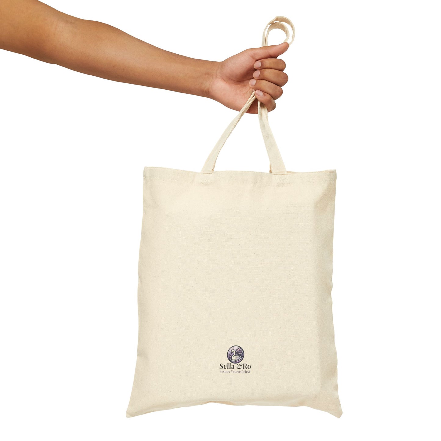 Canvas Tote Bag — Inspirational Watercolor Quote & Sella & Ro Logo