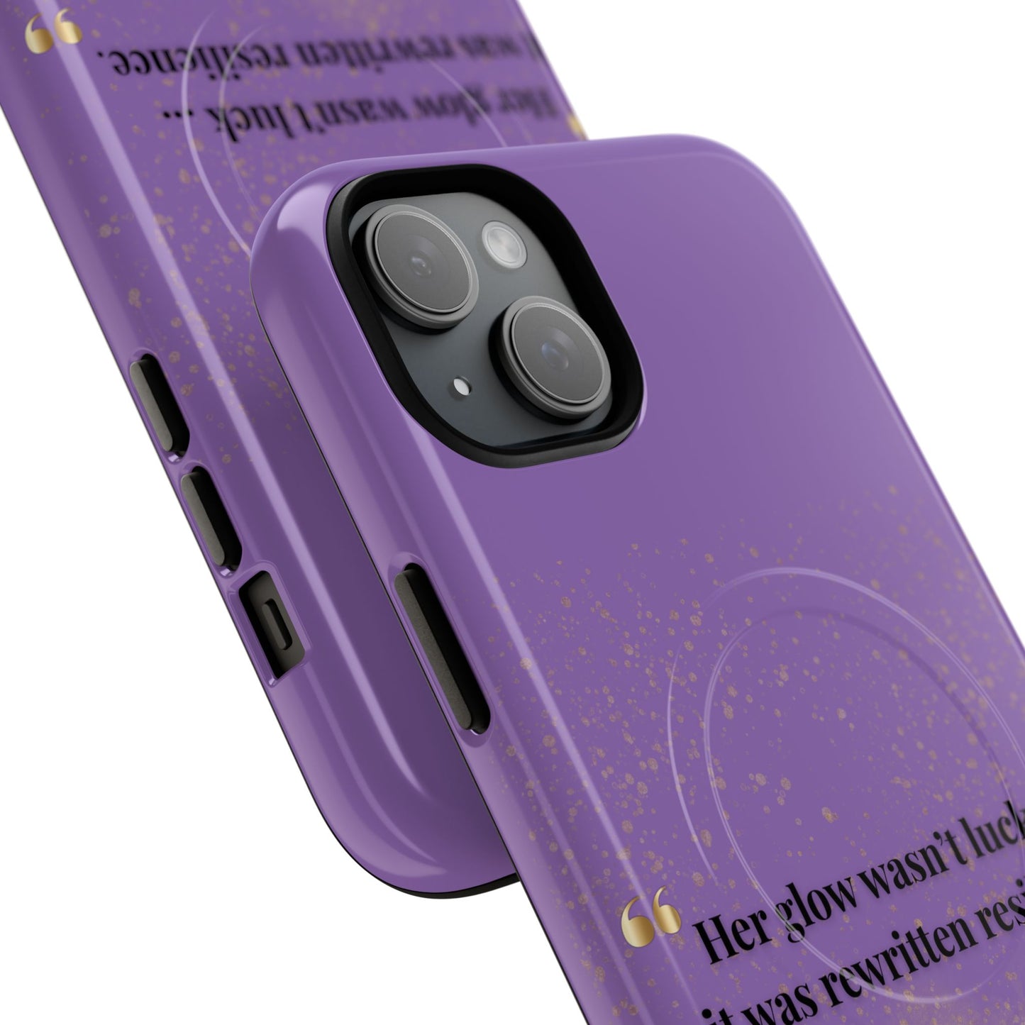 Phone Case — "Her glow wasn't luck... it was rewritten resilience" Purple Glitter Tough Magnetic Case