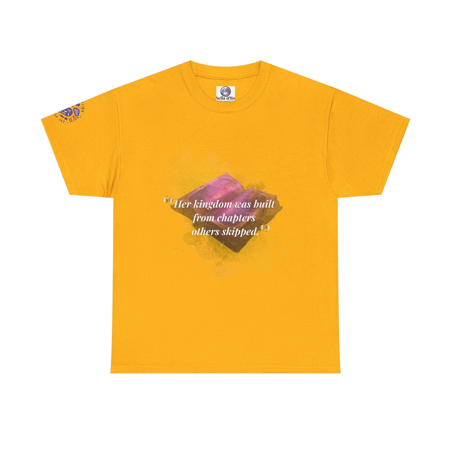 Inspirational Watercolor Quote Tee — "Her kingdom was built..." Graphic T-Shirt