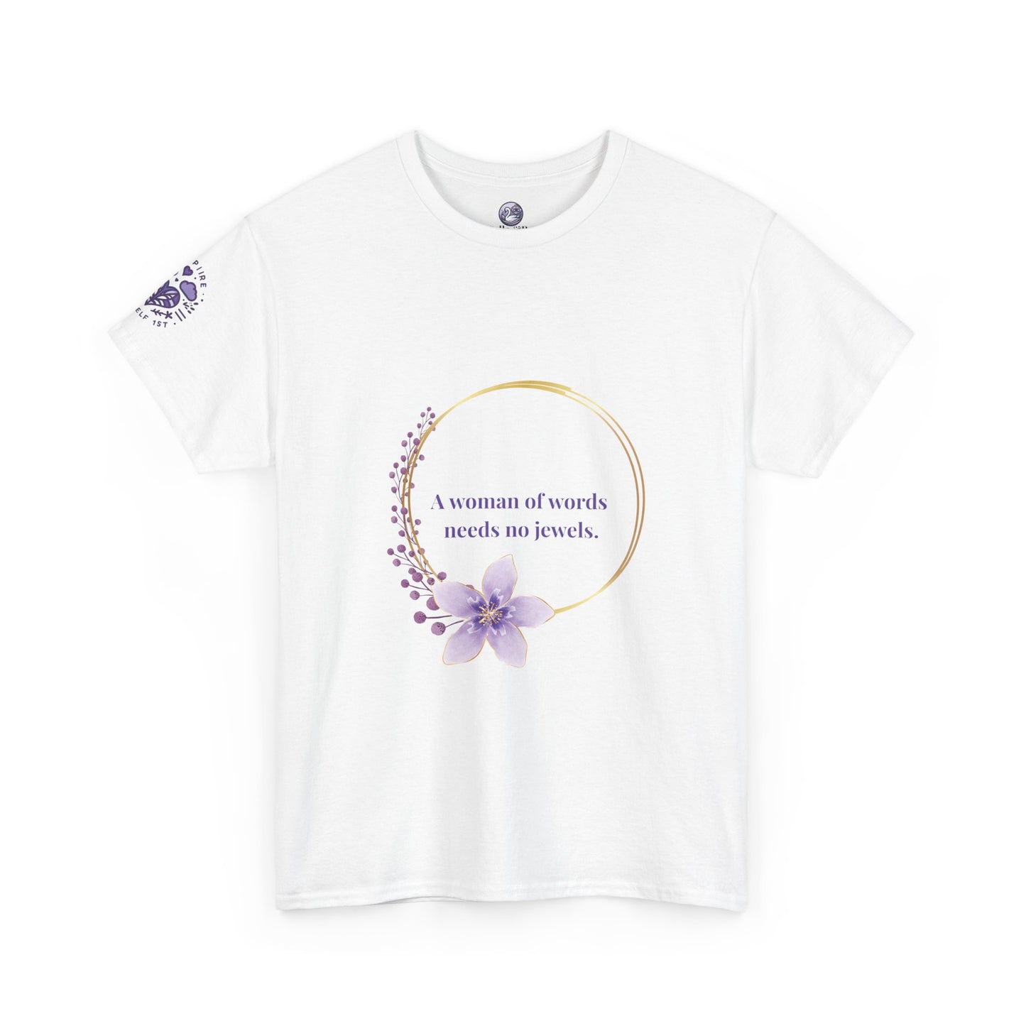 A Woman of Worth Floral Tee — "A woman of worth needs no jewels" Inspirational Women's T‑Shirt