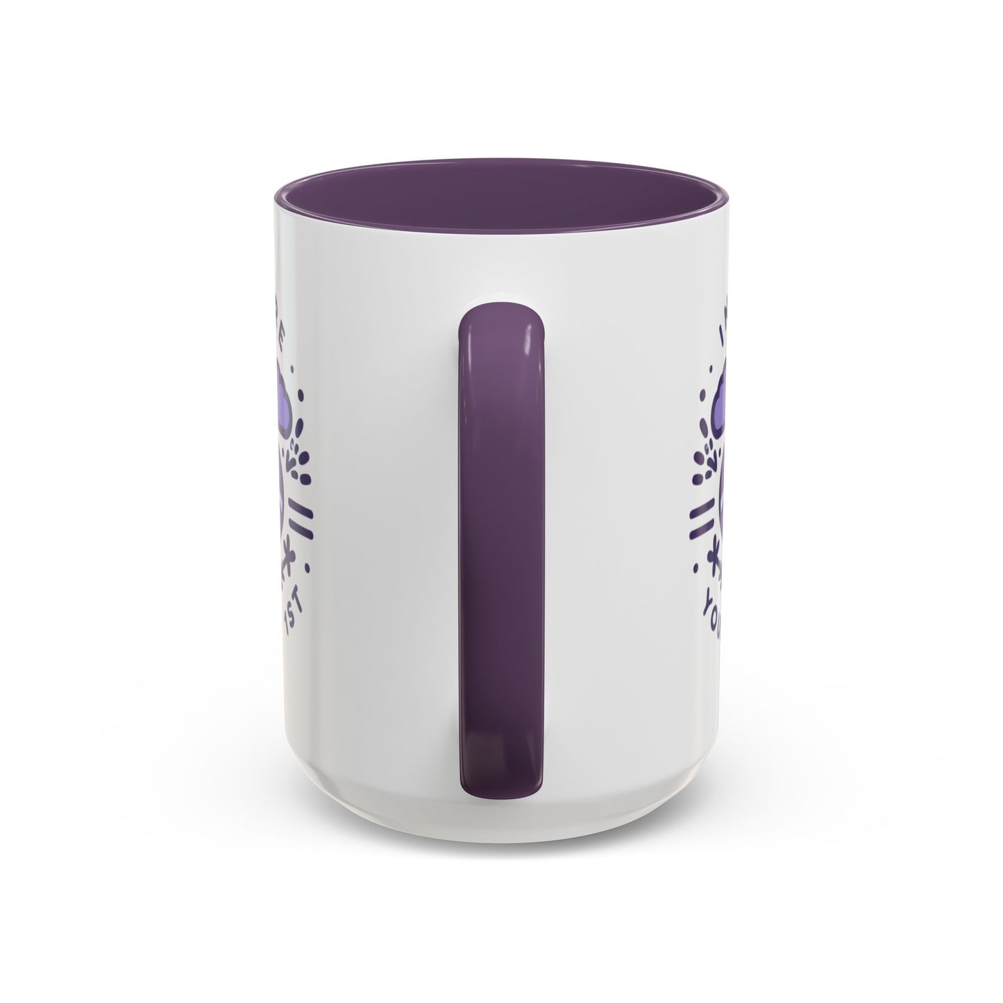 Inspire Yourself First Coffee Mug — Motivational Purple Heart Accent Mug (11/15oz)