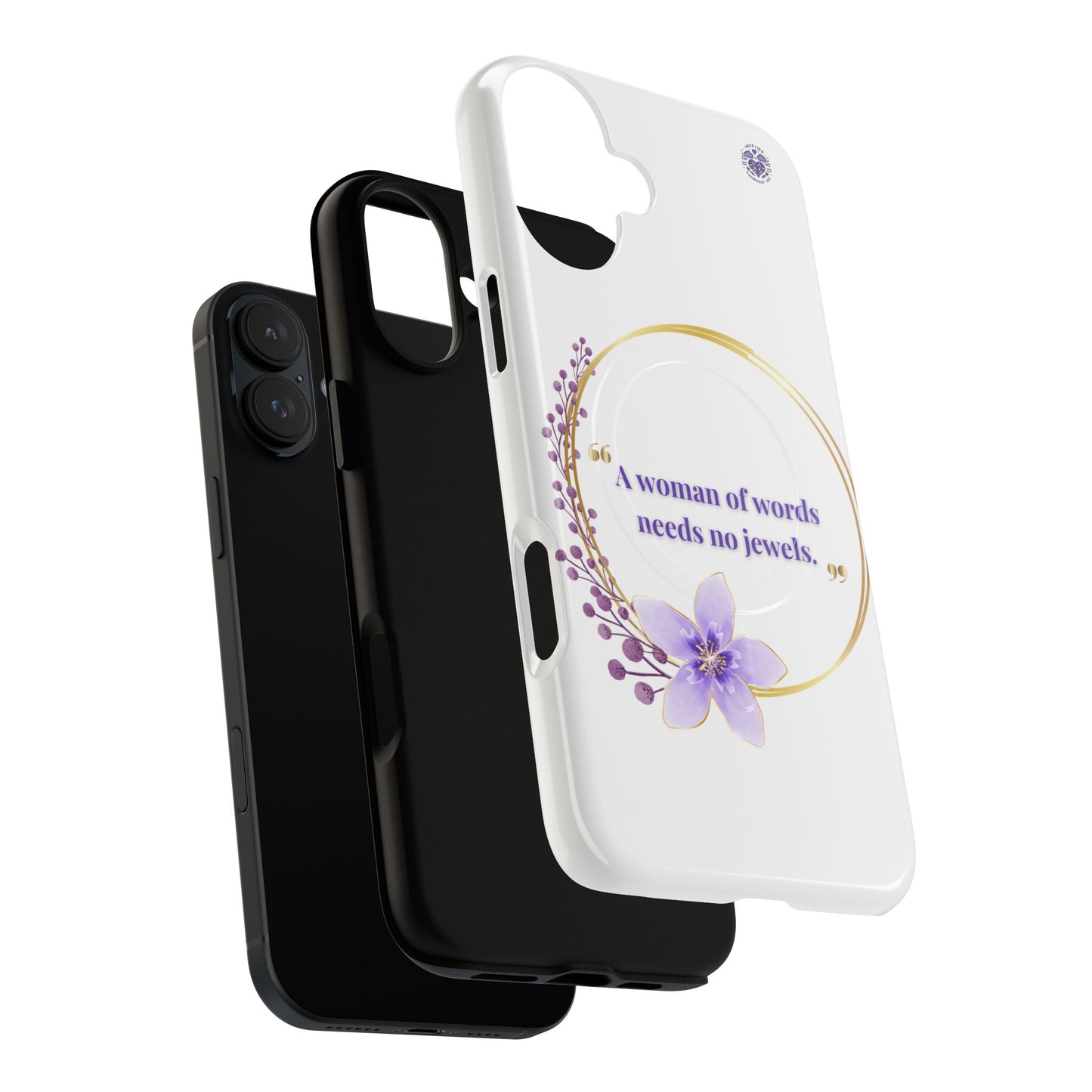 Phone Case — “A Woman of Words Needs No Jewels” Floral Magnetic Tough Case