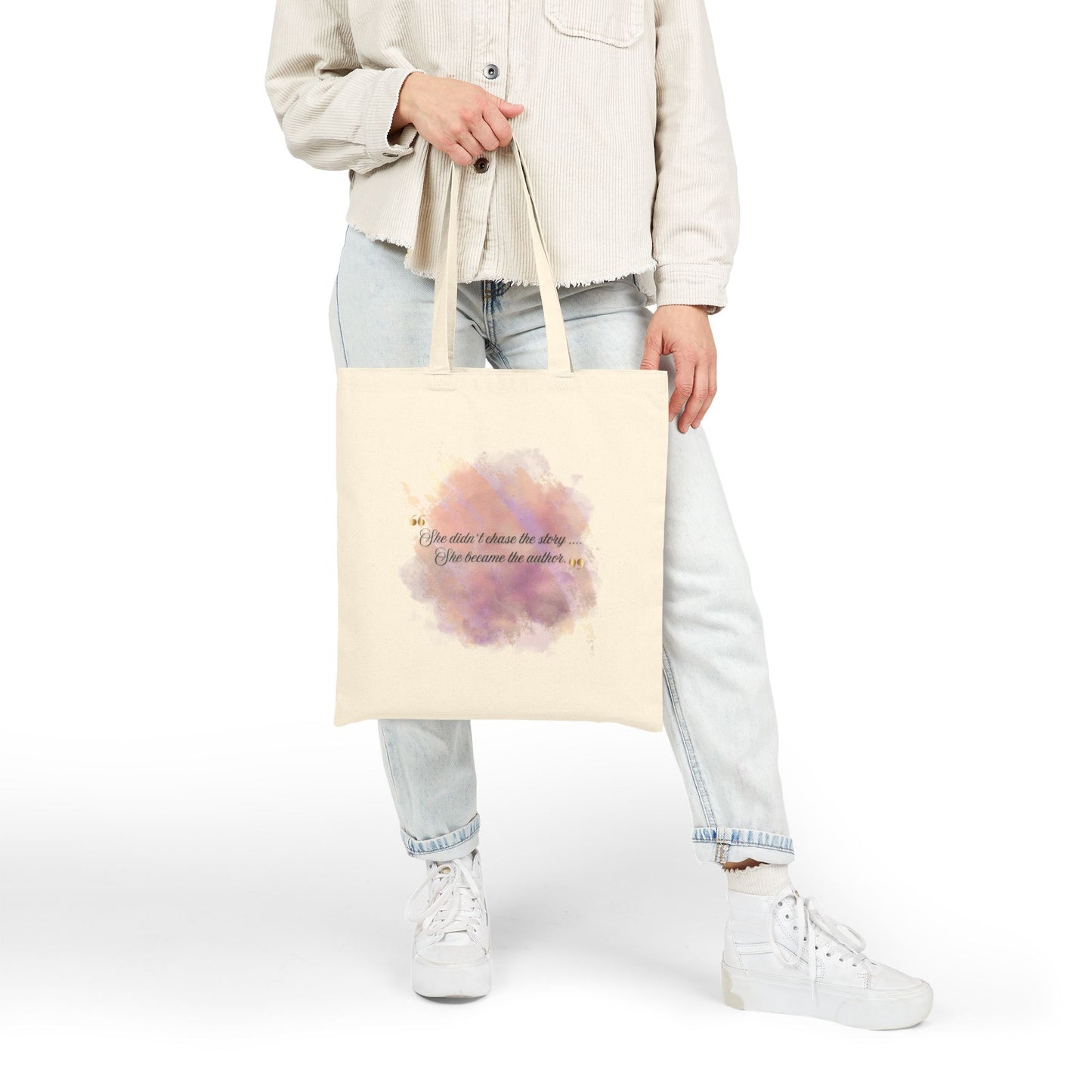 Canvas Tote Bag — Inspirational Watercolor Quote & Sella & Ro Logo
