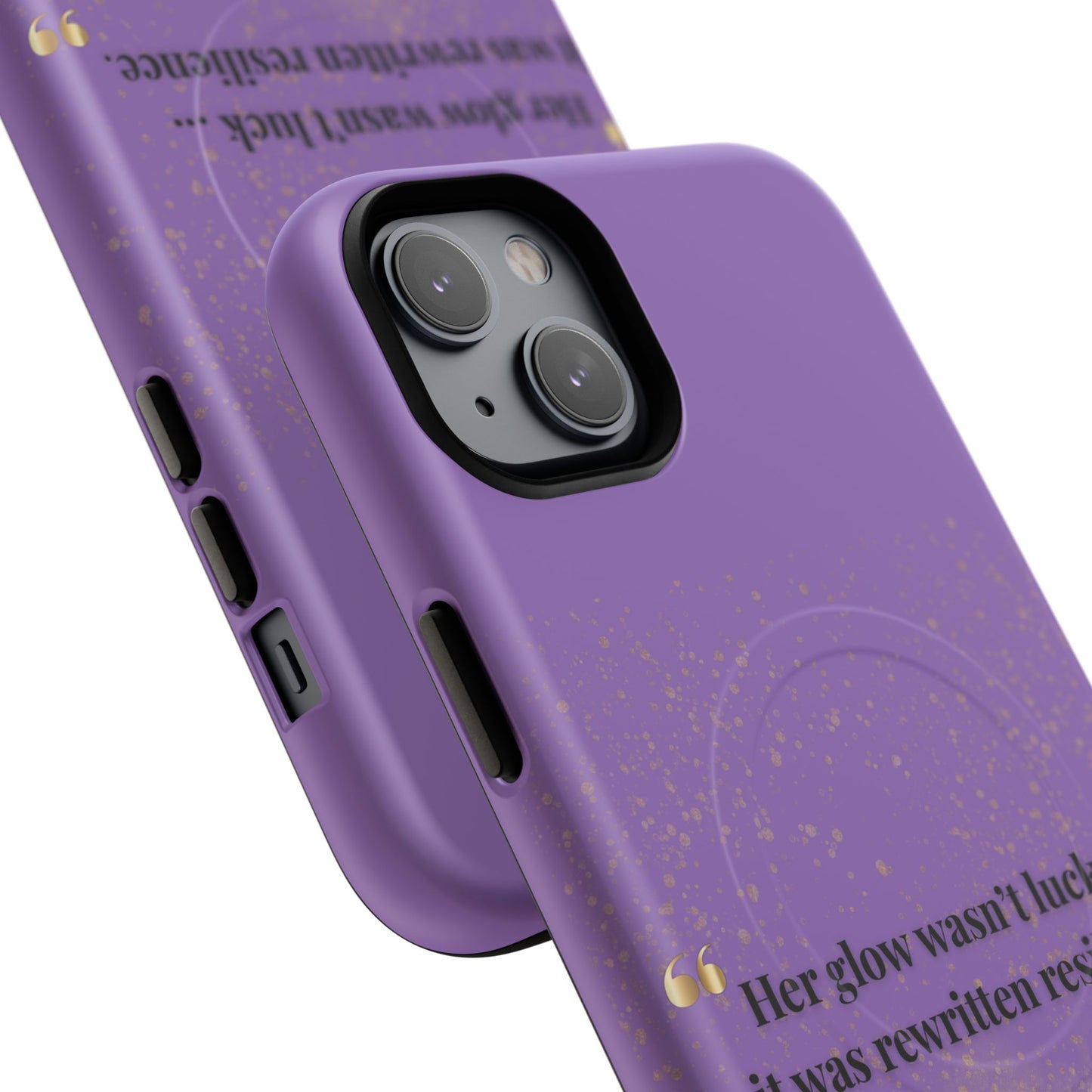 Phone Case — "Her glow wasn't luck... it was rewritten resilience" Purple Glitter Tough Magnetic Case