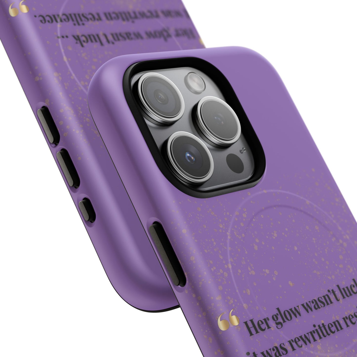 Phone Case — "Her glow wasn't luck... it was rewritten resilience" Purple Glitter Tough Magnetic Case