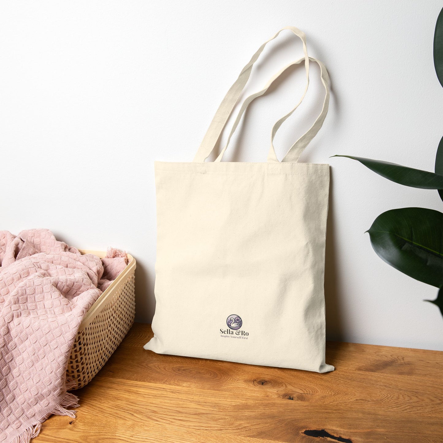 Canvas Tote Bag — "Her glow wasn’t luck, it was relentless resilience" Inspirational Purple Gold Design