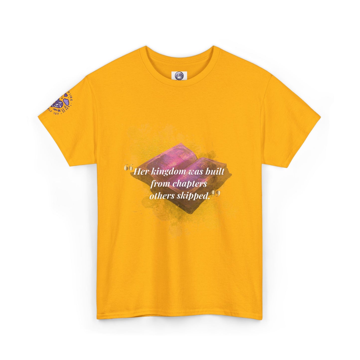 Inspirational Watercolor Quote Tee — "Her kingdom was built..." Graphic T-Shirt