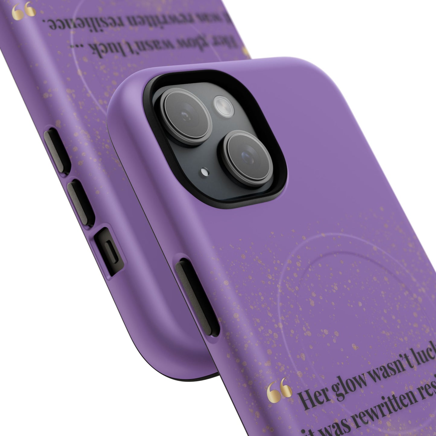 Phone Case — "Her glow wasn't luck... it was rewritten resilience" Purple Glitter Tough Magnetic Case