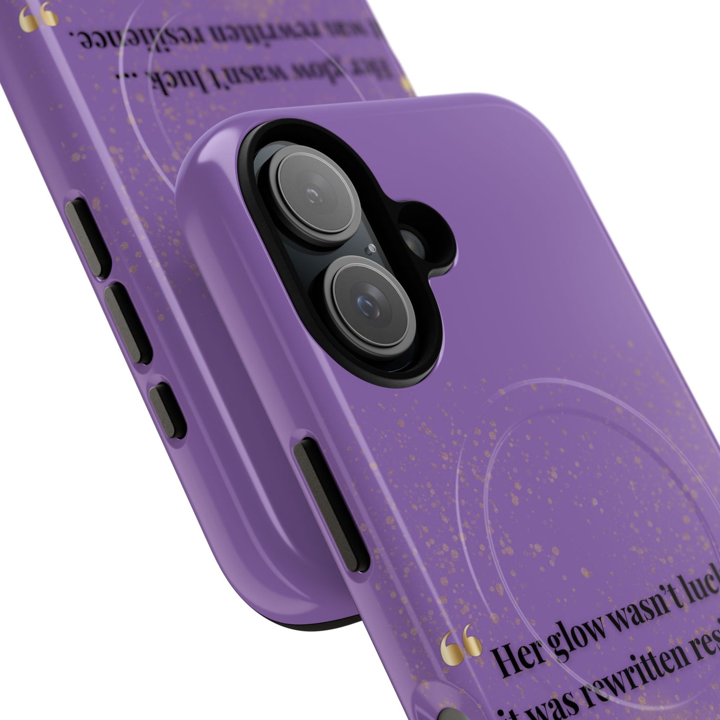 Phone Case — "Her glow wasn't luck... it was rewritten resilience" Purple Glitter Tough Magnetic Case