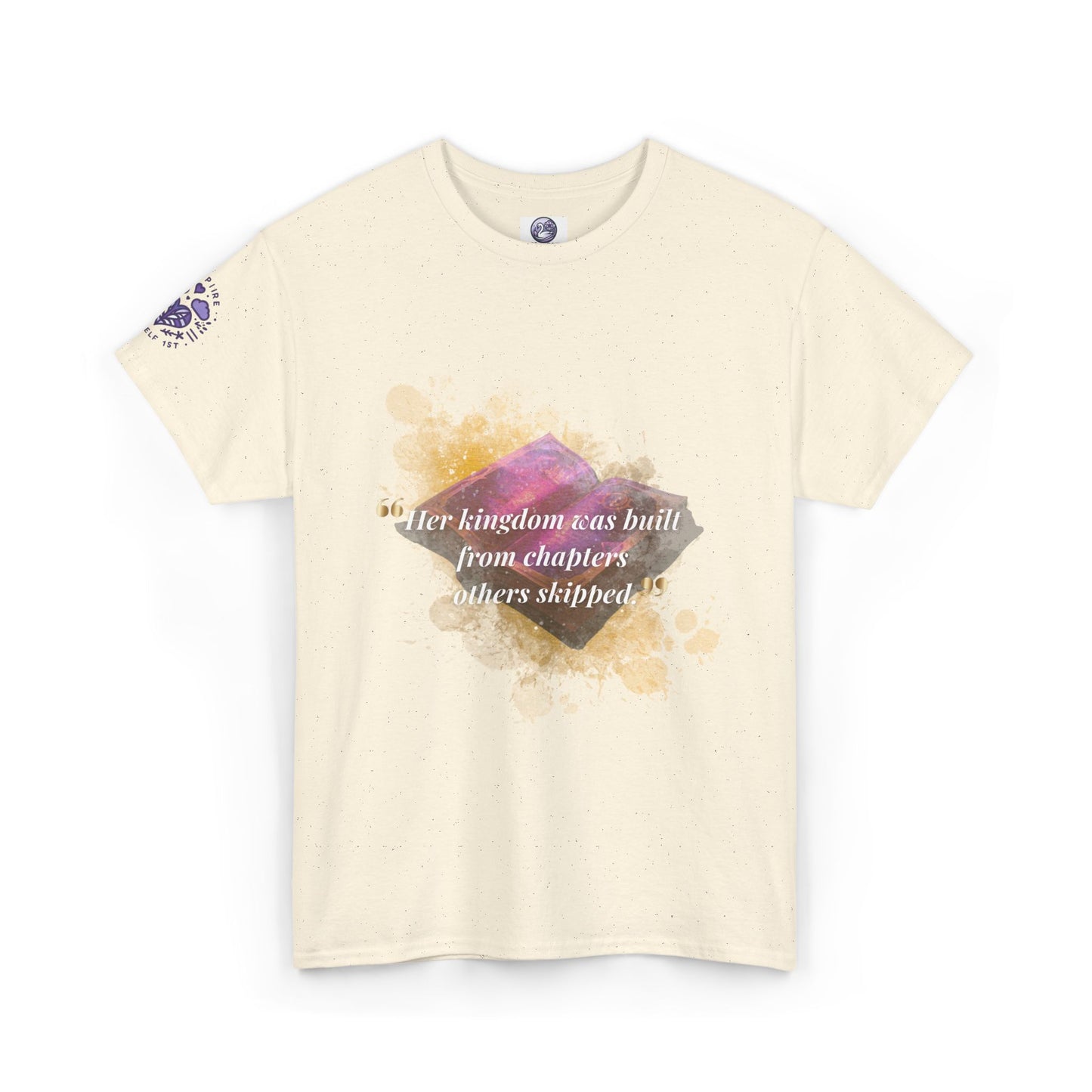 Inspirational Watercolor Quote Tee — "Her kingdom was built..." Graphic T-Shirt