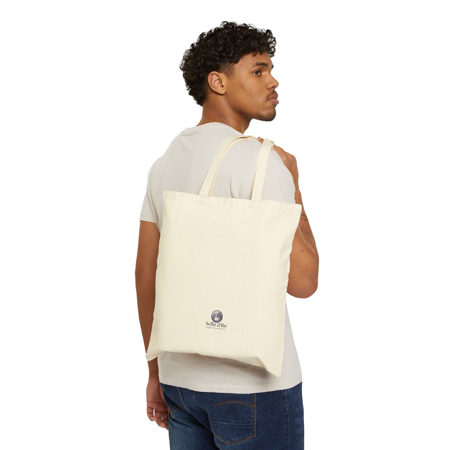 Floral Mandala Cotton Tote — "Peace is the Loudest Thing She Owns" Inspirational Canvas Bag