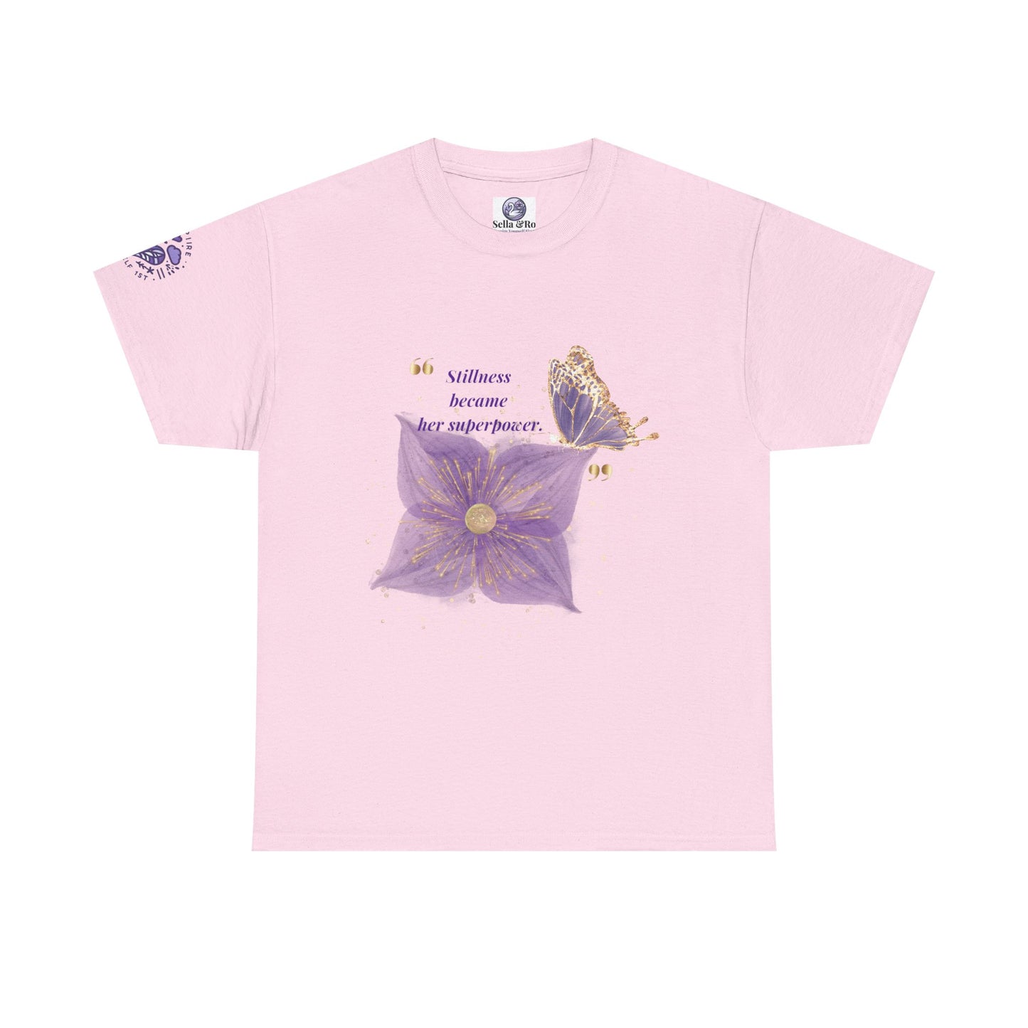 Floral Butterfly Tee — "Stillness became her superpower" Graphic T-Shirt