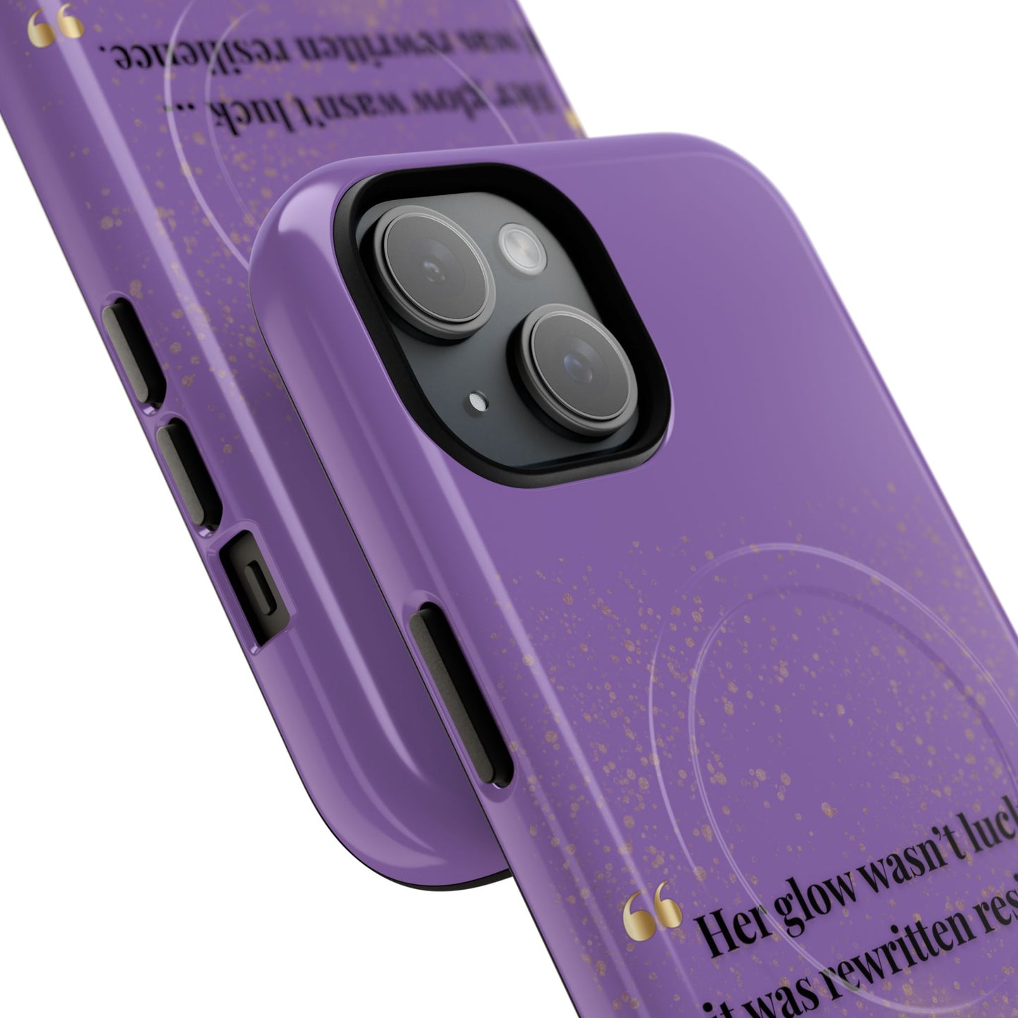 Phone Case — "Her glow wasn't luck... it was rewritten resilience" Purple Glitter Tough Magnetic Case