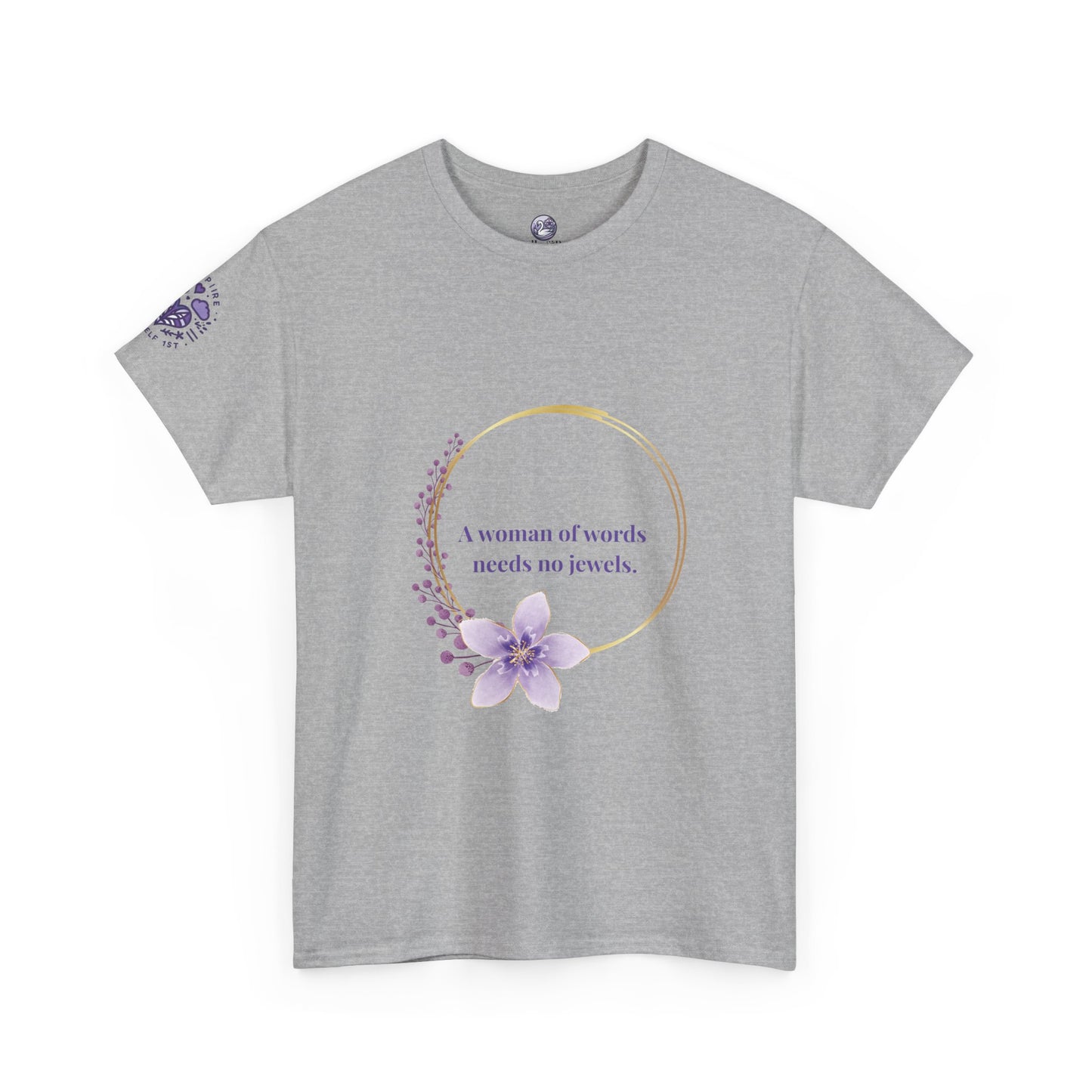 A Woman of Worth Floral Tee — "A woman of worth needs no jewels" Inspirational Women's T‑Shirt