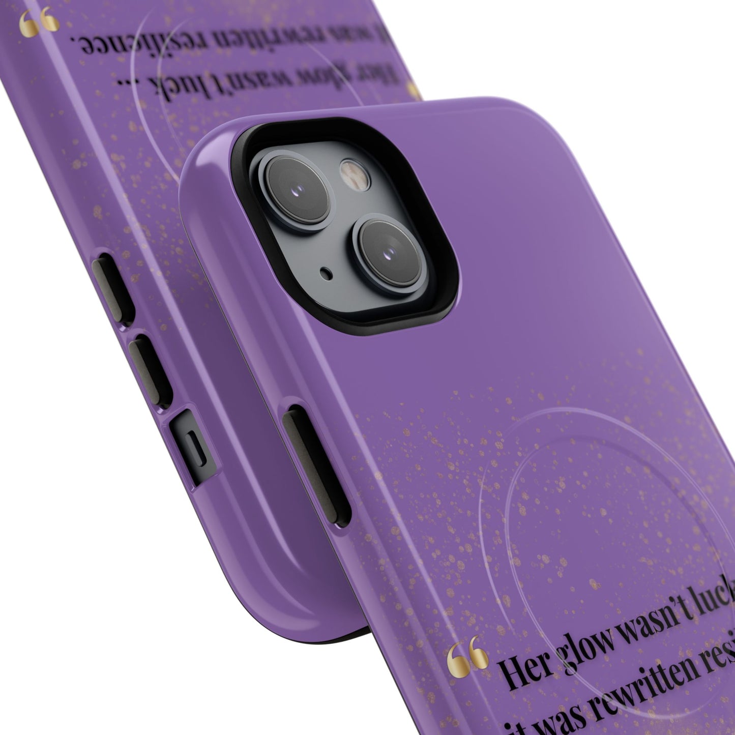 Phone Case — "Her glow wasn't luck... it was rewritten resilience" Purple Glitter Tough Magnetic Case