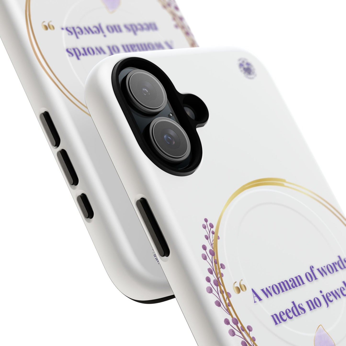 Phone Case — “A Woman of Words Needs No Jewels” Floral Magnetic Tough Case