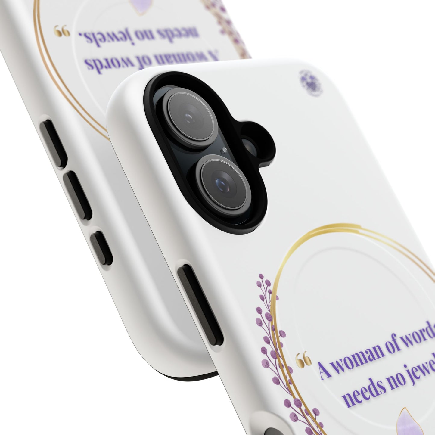 Phone Case — “A Woman of Words Needs No Jewels” Floral Magnetic Tough Case