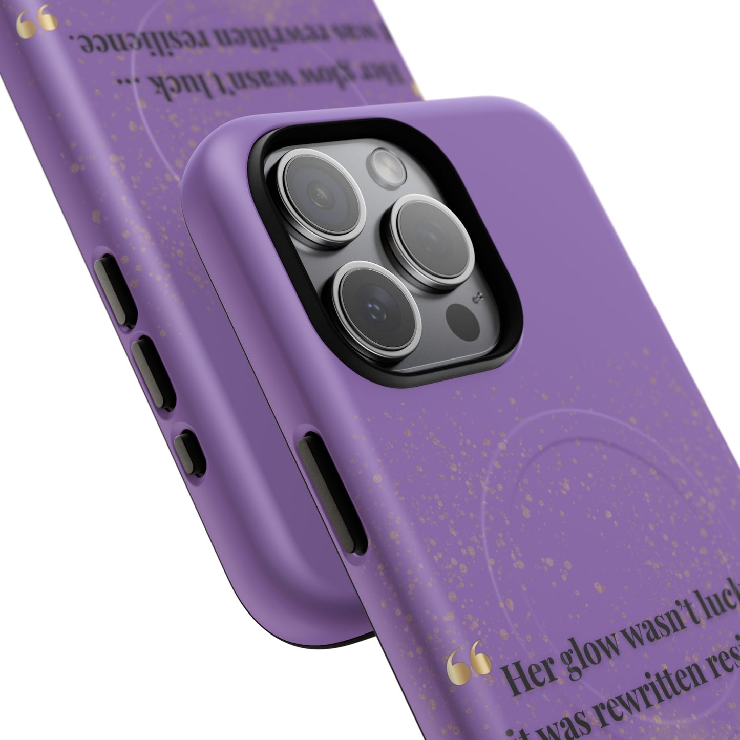 Phone Case — "Her glow wasn't luck... it was rewritten resilience" Purple Glitter Tough Magnetic Case