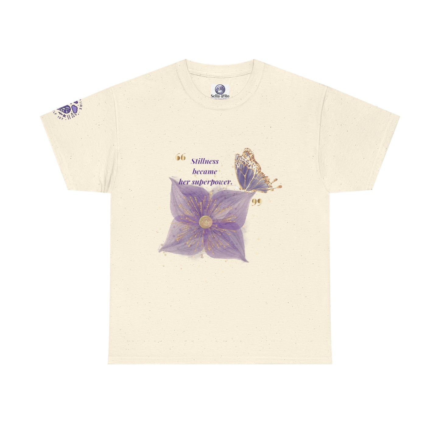 Floral Butterfly Tee — "Stillness became her superpower" Graphic T-Shirt