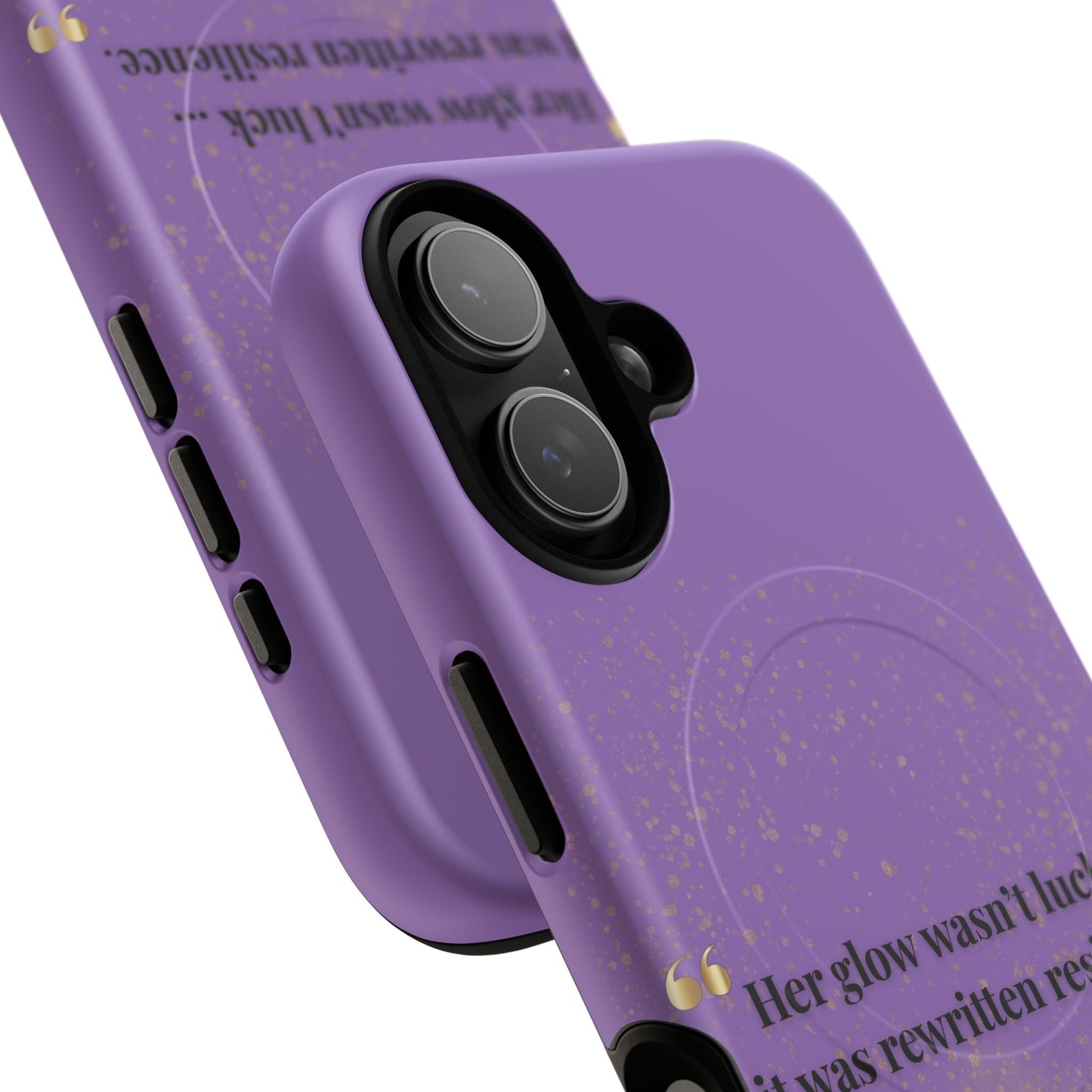 Phone Case — "Her glow wasn't luck... it was rewritten resilience" Purple Glitter Tough Magnetic Case