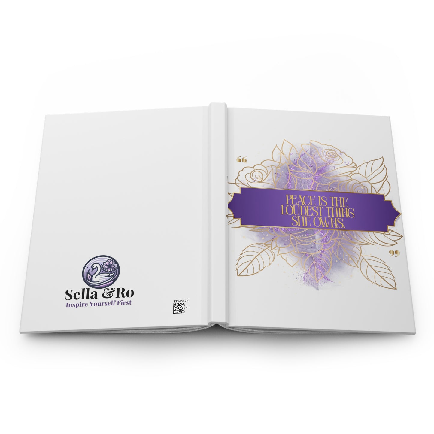 Floral Feathers Journal — "Peace Is The Loudest Thing She Owns" Hardcover