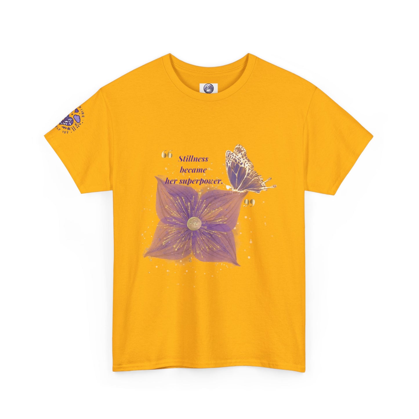 Floral Butterfly Tee — "Stillness became her superpower" Graphic T-Shirt