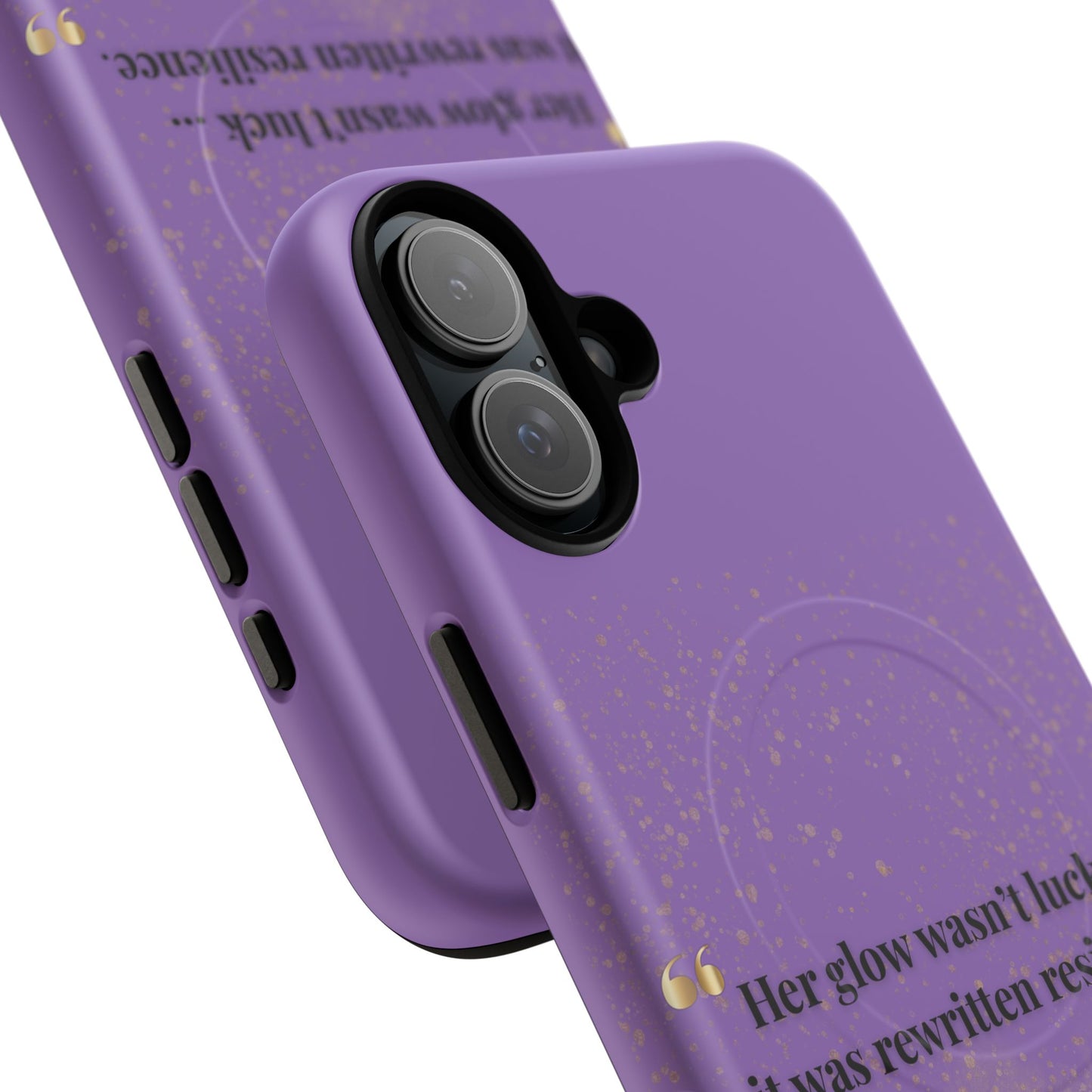 Phone Case — "Her glow wasn't luck... it was rewritten resilience" Purple Glitter Tough Magnetic Case