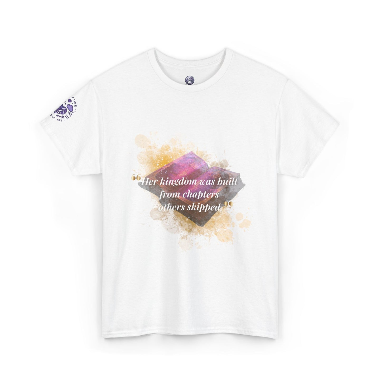 Inspirational Watercolor Quote Tee — "Her kingdom was built..." Graphic T-Shirt