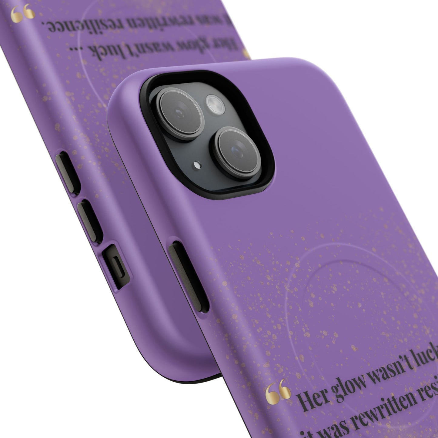 Phone Case — "Her glow wasn't luck... it was rewritten resilience" Purple Glitter Tough Magnetic Case