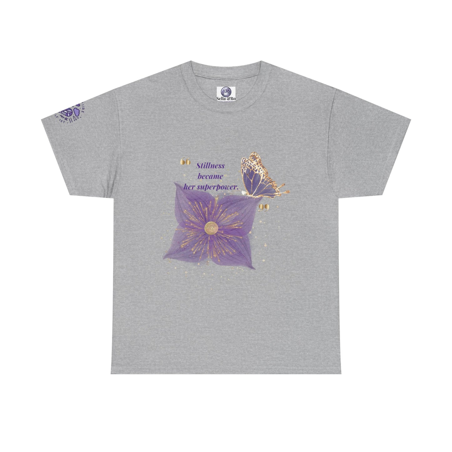 Floral Butterfly Tee — "Stillness became her superpower" Graphic T-Shirt