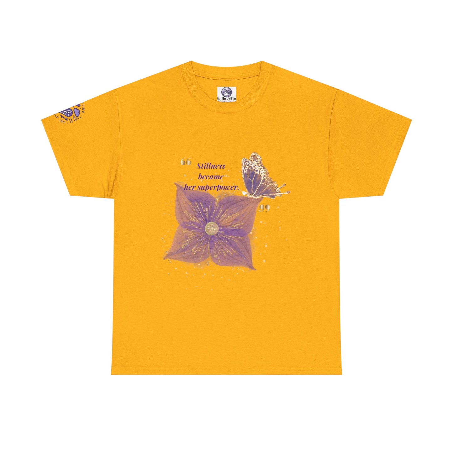 Floral Butterfly Tee — "Stillness became her superpower" Graphic T-Shirt