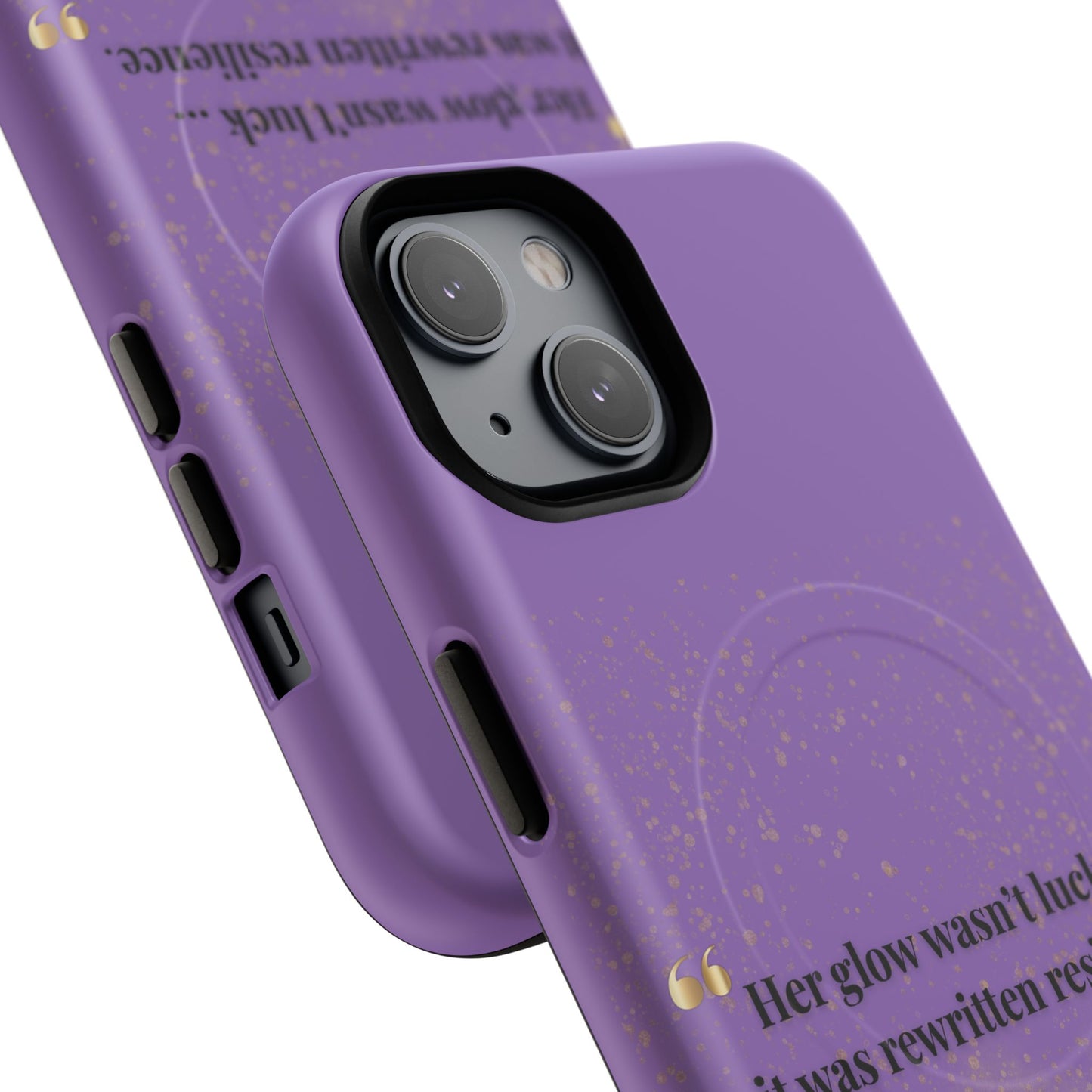 Phone Case — "Her glow wasn't luck... it was rewritten resilience" Purple Glitter Tough Magnetic Case