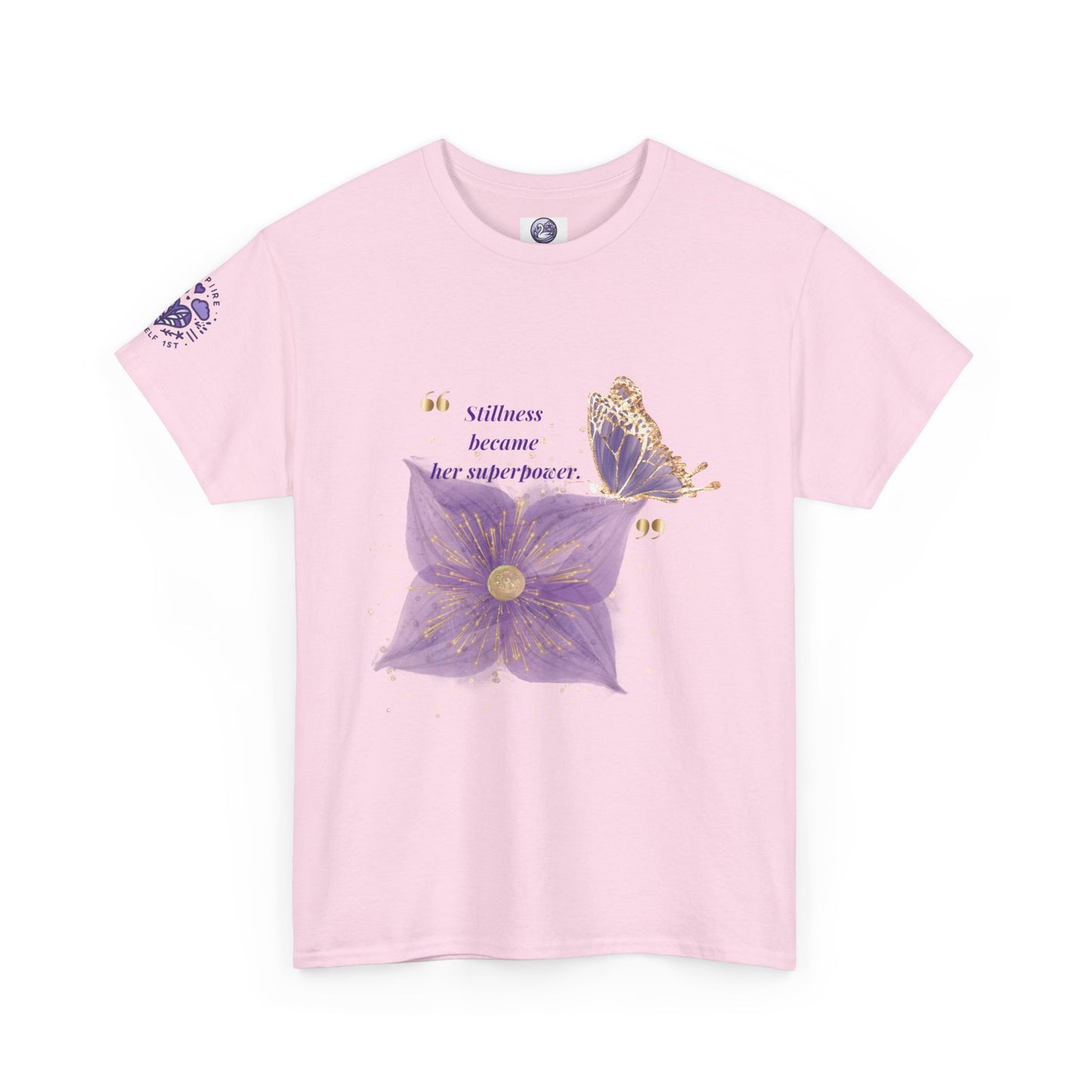 Floral Butterfly Tee — "Stillness became her superpower" Graphic T-Shirt