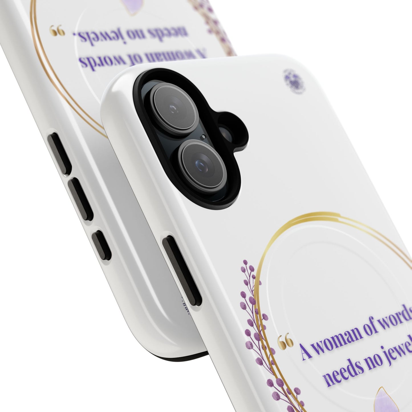 Phone Case — “A Woman of Words Needs No Jewels” Floral Magnetic Tough Case
