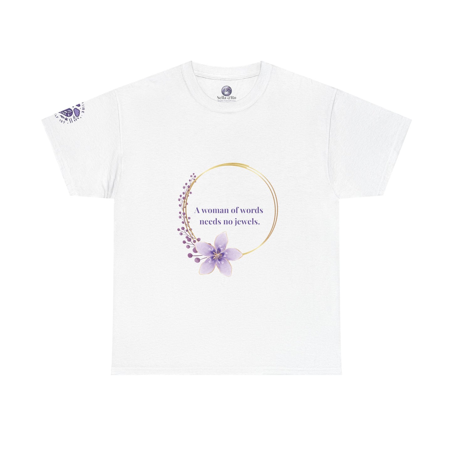 A Woman of Worth Floral Tee — "A woman of worth needs no jewels" Inspirational Women's T‑Shirt