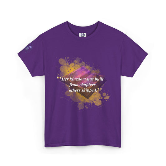 Inspirational Watercolor Quote Tee — "Her kingdom was built..." Graphic T-Shirt