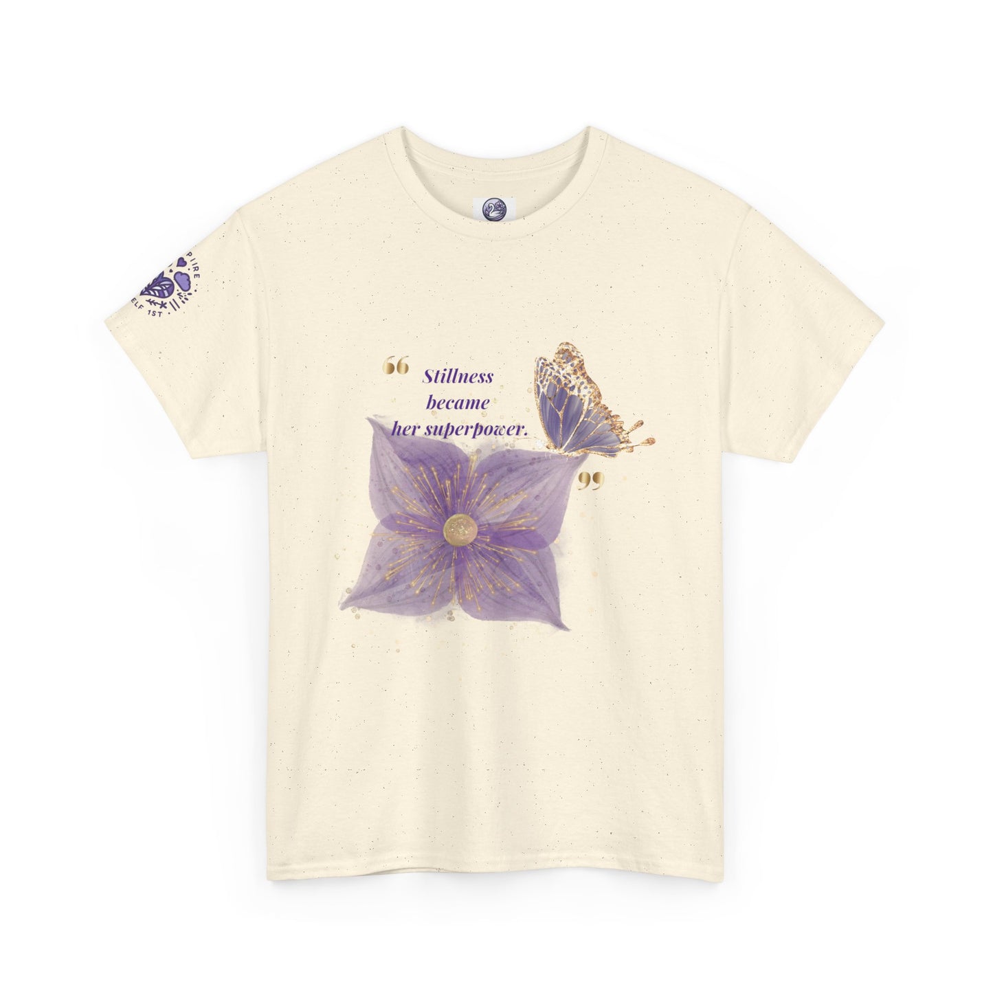 Floral Butterfly Tee — "Stillness became her superpower" Graphic T-Shirt
