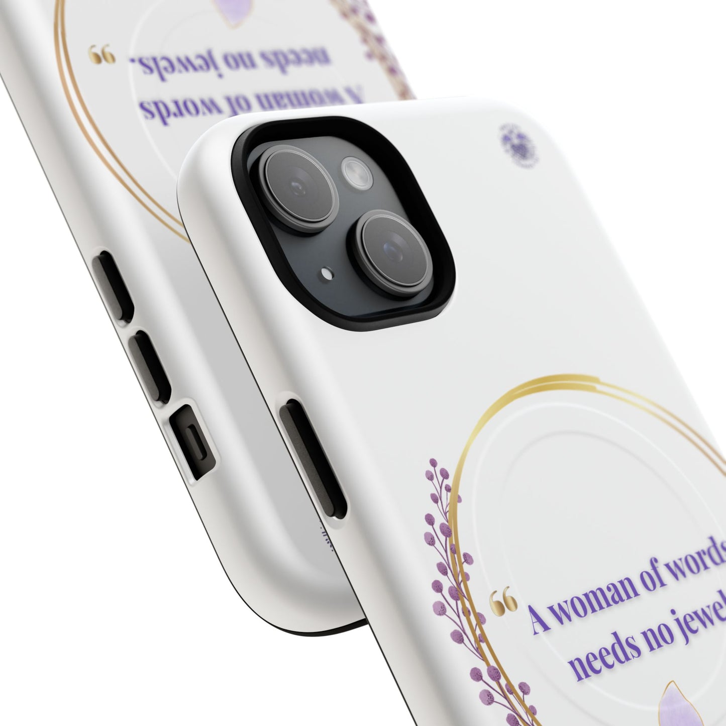 Phone Case — “A Woman of Words Needs No Jewels” Floral Magnetic Tough Case